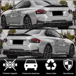 BMW 2 Series G42 220i 230i M Sport M240i 2021-2023 Rear Bumper Diffuser Glossy Black ABS