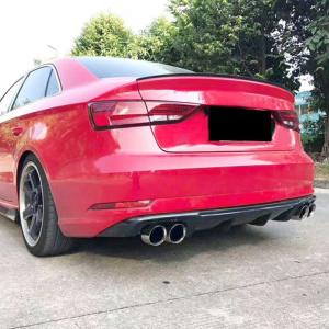Audi A3 8V.5 Base Sedan Facelift 2017-2020 Rear Bumper Diffuser Carbon Fiber (Non-Sline Non-S3)