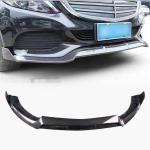 Mercedes Benz W205 C180 C200 C250 C300 C350 C400 Base Sedan 2015-2019 Front Bumper Lip Carbon Fiber