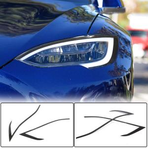 Tesla Model S 2014-2020 Headlight Eyebrows Lamp Eyelids Carbon Fiber