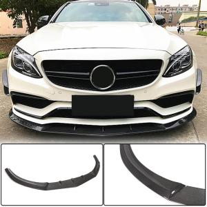 Mercedes Benz W205 C63 (S) AMG Pre-facelift 2015-2019 Front Bumper Lip Carbon Fiber