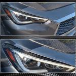 Infiniti Q60 Q60S 2017-2022 Front Headlight Eyebrows Lamp Eyelids Dry Carbon Fiber