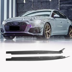 2020–2021 Audi S5 Sportback B9.5 Carbon Fiber Side Skirt Extensions with Rear Fins
