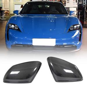 Porsche Taycan 9J1 Turbo S 2019-2021 Mirror Covers Replacment Style Dry Carbon Fiber