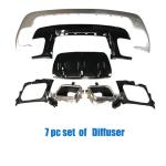 Land Rove Range Rover Velar 2017-2021 Silver Rear Bumper Diffuser With Exhaust Tips PP