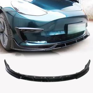 Tesla Model 3 2023-2025 Front Bumper Lip Glossy Black ABS¡ꡧ4PCS¡ê?