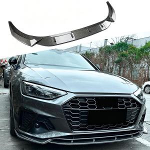 A4 Carbon Look 1pc/Set Front Lip for 2020-2024 Audi A4 B9.5 S-Line | ABS Integrated Lower Chin Spoiler Splitter Compatible with 2020-2024 Audi A4 B9.5 S-Line Sedan No Modification Body Kit