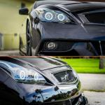 Carbon fiber Front Hood Grill Grille Cover Fits for Infiniti G37 2008-2013 Coupe 2Door Replacement Conversion Front Kidney Grille
