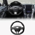 Infiniti Q50 Q50S Sedan 4-Door 2014-2017 Steering Wheel Covers Carbon Fiber