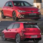 Volkswagen VW Golf 8 MK8 GTI R 2021-2023 Front Bumper Lip Side Skirts Rear Diffuser Rear Trunk Spoiler Carbon Fiber