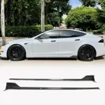 Tesla Model S 2021-2023 Front Bumper Lip Side Skirts Rear Diffuser Carbon Fiber