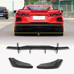 Chevrolet Corvette C8 2020-2022 Rear Bumper Diffuser with Splitters Carbon Fiber