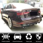 Audi S3 A3 8V Sline Sedan Facelift 2017-2020 Rear Bumper Diffuser Lip Carbon Fiber