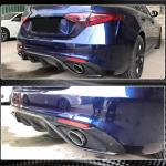 Alfa Romeo Giulia 952 Base 2015-2020 Rear Bumper Diffuser Carbon Fiber W/ Exhaust Tips Tailpipe
