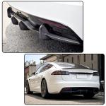 Carbon Fiber Rear Diffuser Fits for Tesla Model S Plaid 2021-2024 Sedan 4 Door Air Dam Lower Bumper Lip Spoiler Valance Protector Lip Bumper Diffuser Factory Outlet