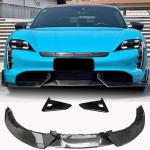 Porsche Taycan Turbo S 9J1 Sedan 2019-2024 Front Bumper Lip Carbon Fiber