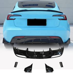 Tesla Model 3 2023-2025 Rear Bumper Diffuser Glossy Black ABS
