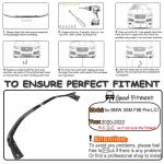 Dry Carbon Fiber Front Lip Compatible with BMW X6M F96 2020-2022 Front Bumper Lip Chin Spoiler Splitters Protector Body Kits Factory Outlet Air Dam 3PCS