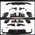 Mercedes Benz C Class W205 Sport C43 AMG Sedan 2015-2021 Black PP Rear Bumper Diffuser with Exhaust Tips