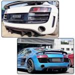 Carbon Fiber Rear Diffuser Compatible with Audi R8 V8 V10 GT Coupe &Convertible 2-Door 2010-2015 Low Bumper Lip Spoiler Lightweight Exhaust Diffuser Cover Body Kit