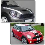 Real Carbon Fiber Front Hood Scoop Vents Compatible with BMW Mini Cooper S F56 2006-2013 Engine Hood Air Intake Vent Trim Acessories