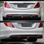 Mercedes Benz W222 Sport S63 AMG Pre-facelift 2014-2017 Rear Bumper Diffuser With Exhaust Pipe Tips Carbon Fiber