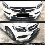 Mercedes Benz W205 C205 A205 Sport C43 Pre-facelift 2015-2019 Front Bumper Lip Carbon Fiber
