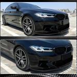 BMW 5 Series F90 M5 Sedan 2021+ Front Bumper Lip Dry Carbon Fiber 3pcs