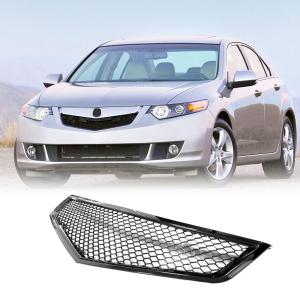 Gloss Black Front Bumper Hood Grille Compatible with Honda Accord Acura TSX 2006-2018 Front Kidney Grille