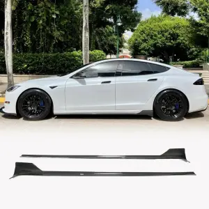Tesla Model S Sedan 2021-2023 Side Skirts Carbon Fiber