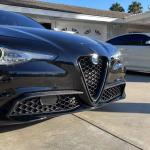 Real Carbon Fiber Front Canards Kit for Alfa Romeo Giulia Base Sedan 2015-2023 Front Bumper Headlight Eyelids Eyebrows Covers Front Grille