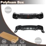 Gloss Black Rear Bumper Diffuser Fits for Audi Q3 Sline 4-Door 2021 2022 PP Under Chin Lip Spoiler Splitter with Exhaust Tips