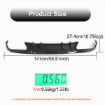 Mercedes Benz C Class W205 C160 C180 C200 C300 Base Sedan 4Door 2015-2019 Rear Bumper Diffuser Carbon Fiber