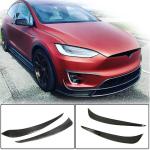 Tesla Model X Sport Utility 2016-2020 Front Bumper Fins Carbon Fiber