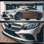 Mercedes Benz W205 C205 A205 Sport C43 AMG Facelift 2019-2021 Front Bumper Fins Full Carbon Fiber/FRP