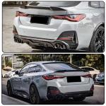 Carbon Fiber Rear Diffuser Compatible with BMW 4 Series G26 430i 440i 2020-2026 Gran Coupe Lower Rear Bumper Diffuser Lip Spoiler Body Kit Quad Muffler Twin Outlet