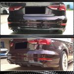 Audi S3 A3 8V Sline Sedan Facelift 2017-2020 Rear Bumper Diffuser Lip Carbon Fiber