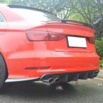 Audi S3 A3 Sline 8V Sedan Pre-facelift 2014-2016 Rear Bumper Diffuser Carbon Fiber