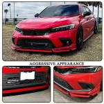 ABS Front Lip Spoiler for Honda Civic Sedan &Hatchback 2022-2024 Rallye Red | Lower Chin Bumper Spoiler Splitter Protection Air Dam Body Kit