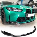 Gloss Black Front Lip Spoiler Compatible with BMW G80 G81 M3 G82 G83 M4 2021-2026 ABS Car Front Splitters Body Kit Trim Protection