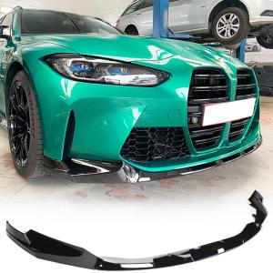 Gloss Black Front Lip Spoiler Compatible with BMW G80 G81 M3 G82 G83 M4 2021-2026 ABS Car Front Splitters Body Kit Trim Protection