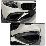 Carbon Fiber Front Bumper Air Vent Cover Fins fits for Mercedes Benz C217 S63 AMG 2018-2023 Fog Lamp Grill Cover Protector Bumper Protection Direct Fit Installation