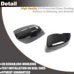 Mirror Cover fits for BMW 5 Series G30 520i 530i 540i M550i Sedan 2017-2019 Gloss Black ABS Replacement Rearview Side Rearview Mirror Caps Car Exterior Outside Shell (For LHD)