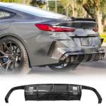 Carbon Fiber Rear Bumper Diffuser for BMW M8 F91 F92 2Door 2020-2025 | 8 Series Lower Spoiler Bumper Guard Body Kit Lightweight Exhaust Diffuser Cover Direct Fit Aerodynamic Exterior Upgrade