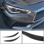 Infiniti Q60 Q60S 2017-2022 Front Headlight Eyebrows Lamp Eyelids Dry Carbon Fiber