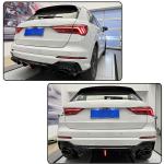 Gloss Black Rear Bumper Diffuser Fits for Audi Q3 Sline 4-Door 2021 2022 PP Under Chin Lip Spoiler Splitter with Exhaust Tips