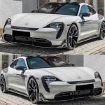 Porsche Taycan Turbo S 9J1 Sedan 2019-2024 Front Bumper Hood Bonnet Grill Cover Carbon Fiber