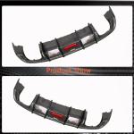 Audi A3 8V.5 Base Sedan Facelift 2017-2021 Rear Bumper Diffuser with LED Carbon Fiber