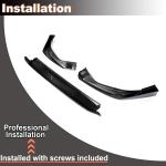 Sonic Gray Front Bumper Lip for Honda Civic Sedan 2025 2026 ABS | Front Bumper Air Dam Chin Splitter Body Kit