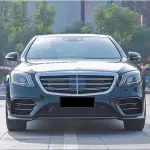 Mercedes Benz S Class W222 Sport Sedan 4-Door 2018-2022 Front Bumper Splitters Carbon Fiber